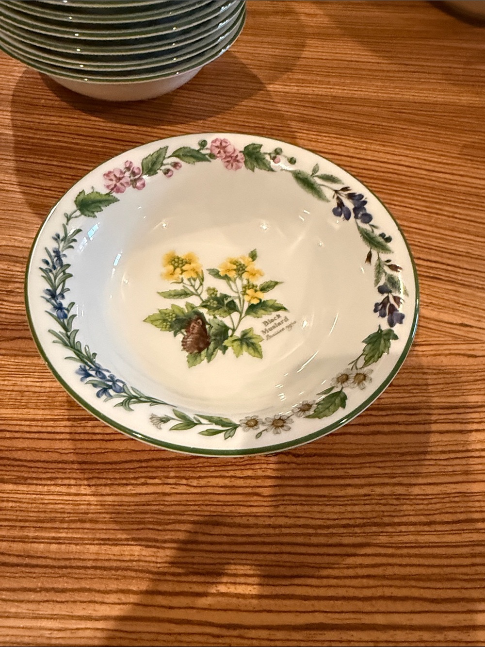 Worcester Royal Floral Botanical cereal Bowl - White with Green Trim